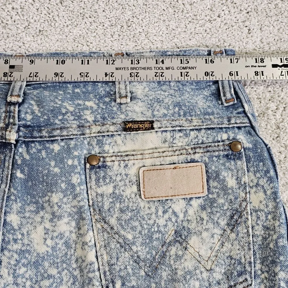 VTG Wrangler 912PW Bleach Splatter Custom Denim Jeans‎ 34x29 Distressed 70s 80s